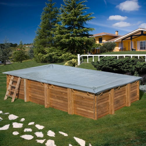 GRE Winterabdeckplane »Winterabdeckplanen für Echtholzpools«, B x L: 360 x 658 cm - grau