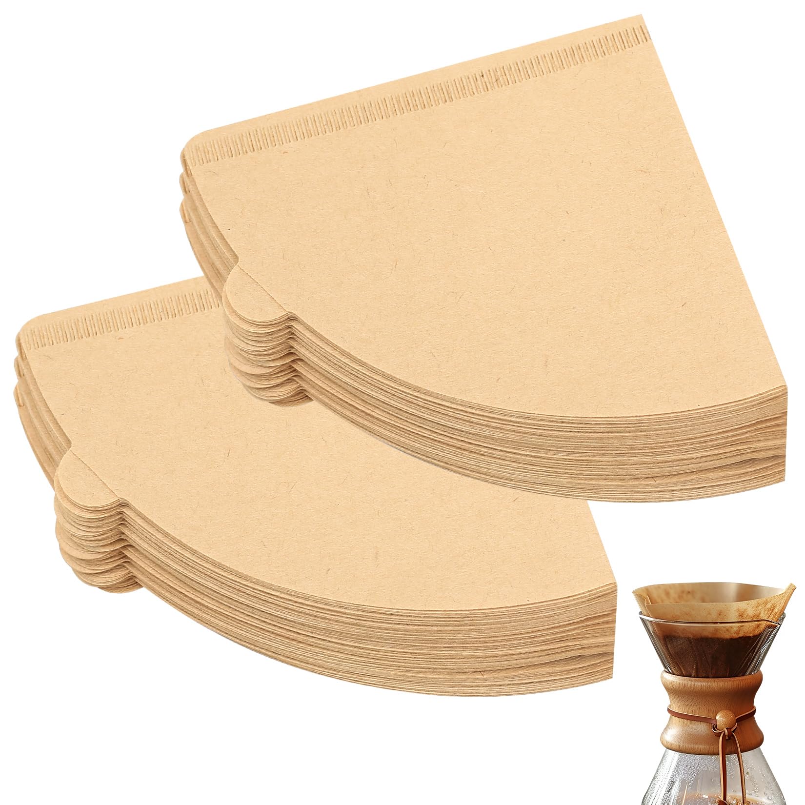200 Stück Kaffeefilterpapier, Größe 2, V-förmig, Ungebleichtes Kaffeefilterpapier, Kegelkaffeefilter, Papierkaffeefilter Für Kaffeemaschinen Und -maschinen