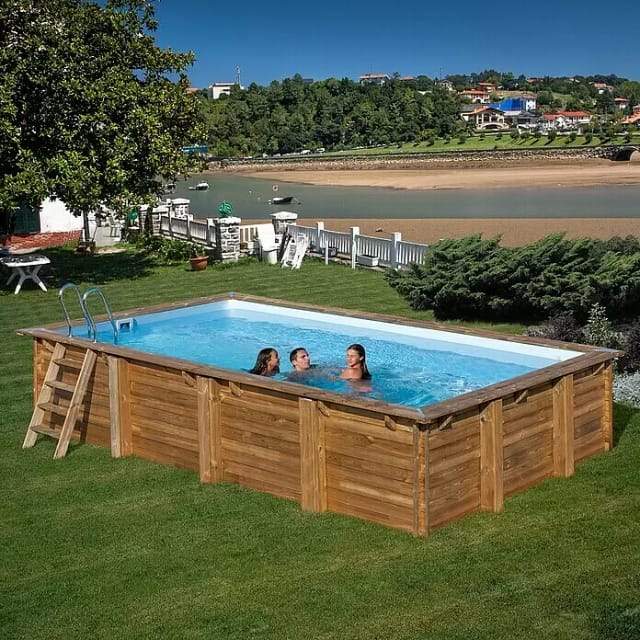 GRE Rechteckpool Set »Evora«, oval, BxLxH: 420 x 620 x 133 cm - braun