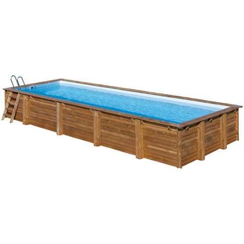 GRE Echtholzpool Poolset , rechteckig, BxLxH: 427 x 1018 x 146 cm - braun