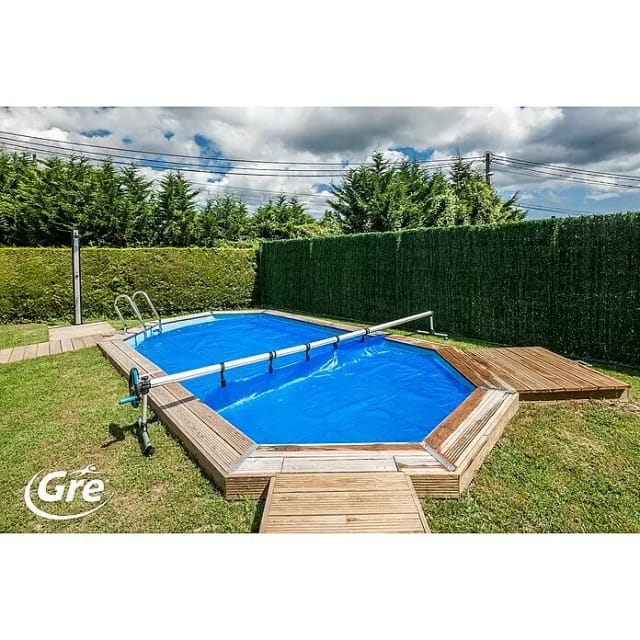 GRE Planenaufroller, Aluminium - grau