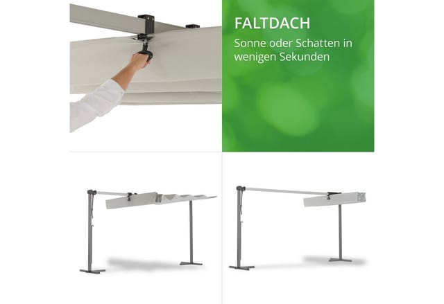 LECO Überdachung »Überdachung«, Breite: 350 cm, Dach: Polyester, anthrazit|silberfarben|grau