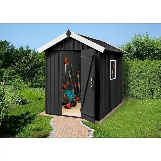 WEKA Gartenhaus »Schwedenhaus Gr. 2«, Holz, BxHxT: 200 x 220 x 286 cm (Außenmaße inkl. Dachüberstand) - grau