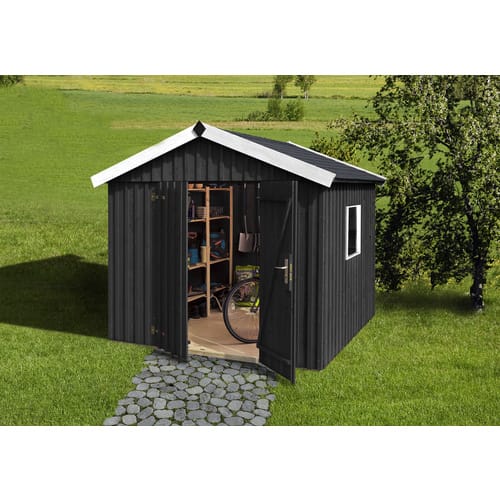 WEKA Gartenhaus »Schwedenhaus Gr. 3«, Holz, BxHxT: 277 x 230 x 246 cm (Außenmaße inkl. Dachüberstand) - grau