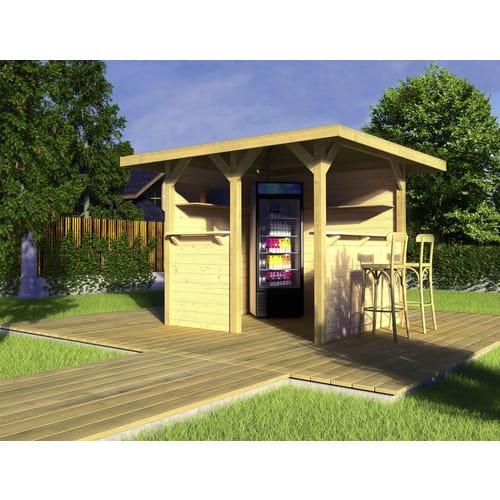 WEKA Gartenhaus »657 Gr.12«, Holz, BxHxT: 349 x 230 x 360 cm (Außenmaße inkl. Dachüberstand) - braun