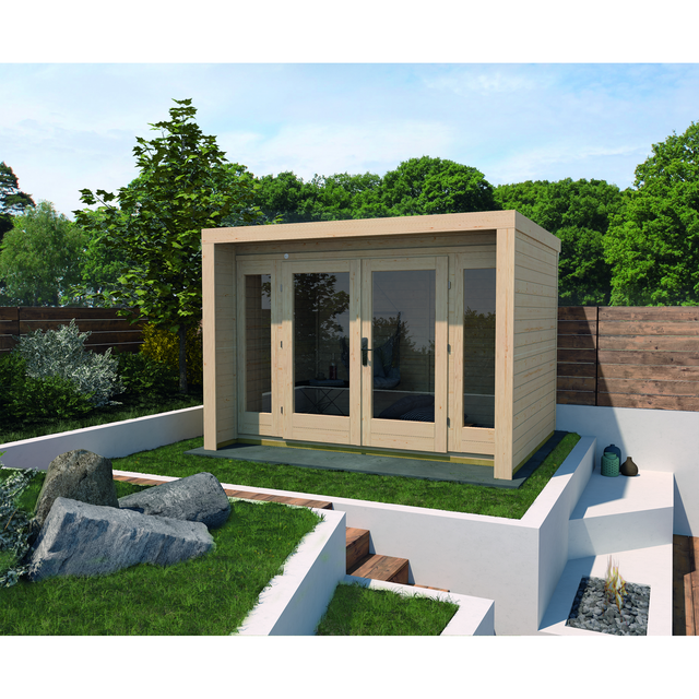 WEKA Gartenhaus »Design 263 Gr.3«, Holz, BxHxT: 305 x 227 x 295 cm (Außenmaße inkl. Dachüberstand) - beige