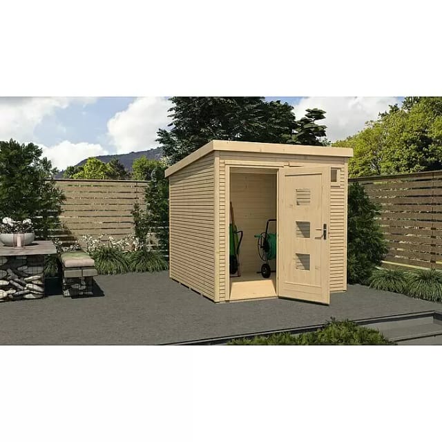 WEKA Gartenhaus »Typ 171 Gr.2«, Holz, BxHxT: 308 x 212 x 301 cm (Außenmaße inkl. Dachüberstand) - beige