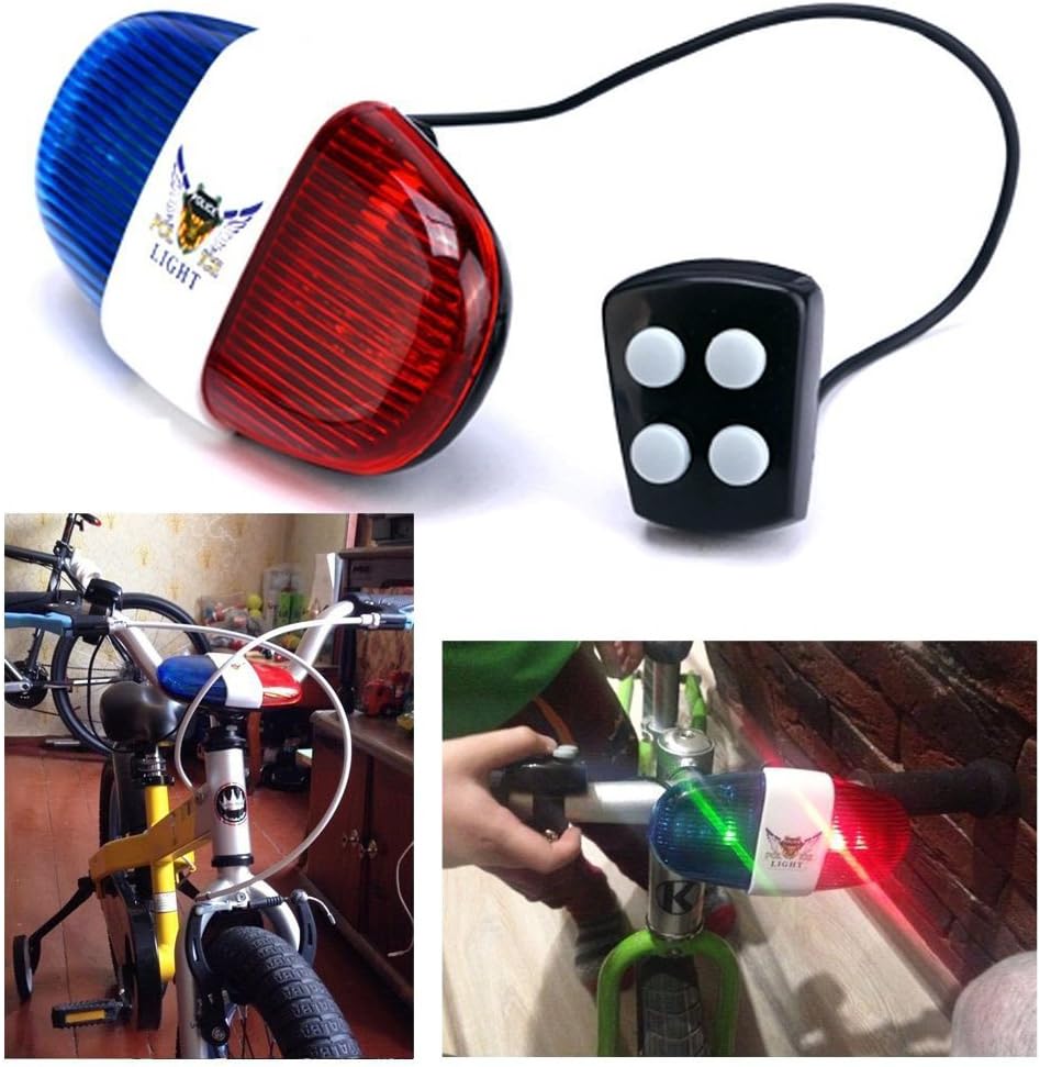 Vierfarbige Fahrraduhr, Elektrische Polizeisirene Mit 6 Led-leuchten, Klingelhorn Mit 4 Bedienschaltern Und Pfeife