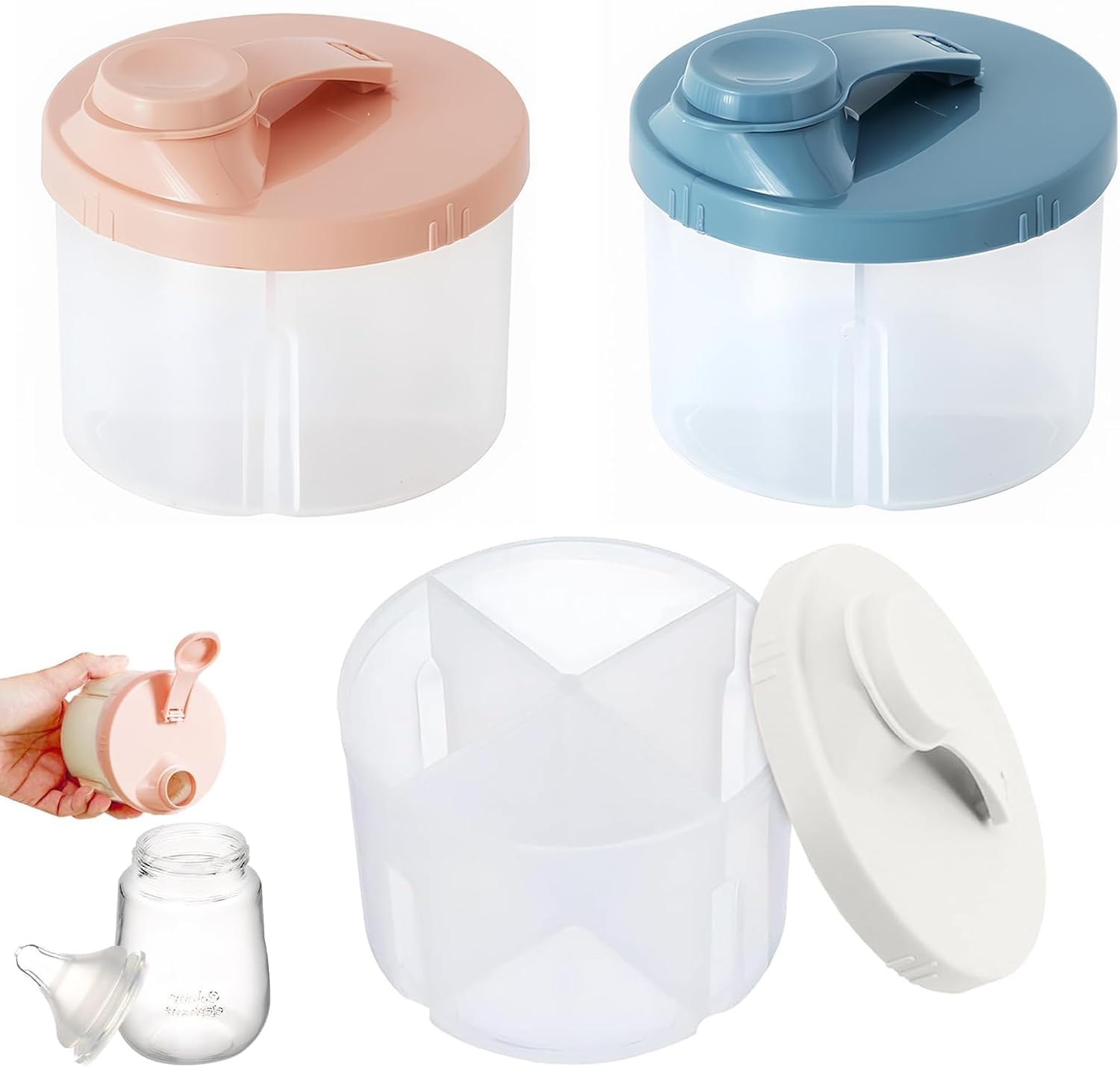 3-teiliges Babymilch-portionierer-set, Milchpulver-portioniererbox, Babymilchpulverbehälter, Tragbar Zur Aufbewahrung Von Milchpulver Und Nahrungsergänzungsmitteln