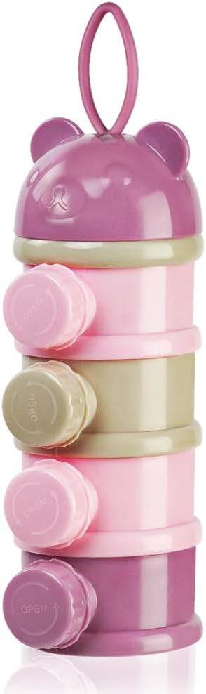 Milchpulverspender, Babypuderspender, Tragbar Mit 4 Fächern Und Ausgießer, Stapelbare Behälter, Geeignet Für Snacks, Milchpulver, Gebäck