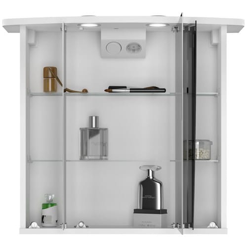 JOKEY Spiegelschrank, 3-türig, LED, BxH: 68 x 60 cm - weiss