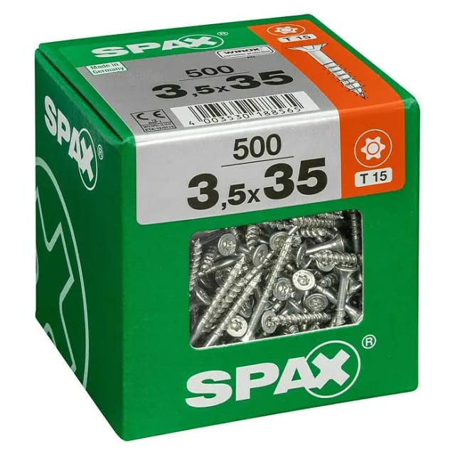 SPAX Universalschraube, 3,5 mm, Stahl, 500 Stk., TRX 3,5x35 XXL - silberfarben