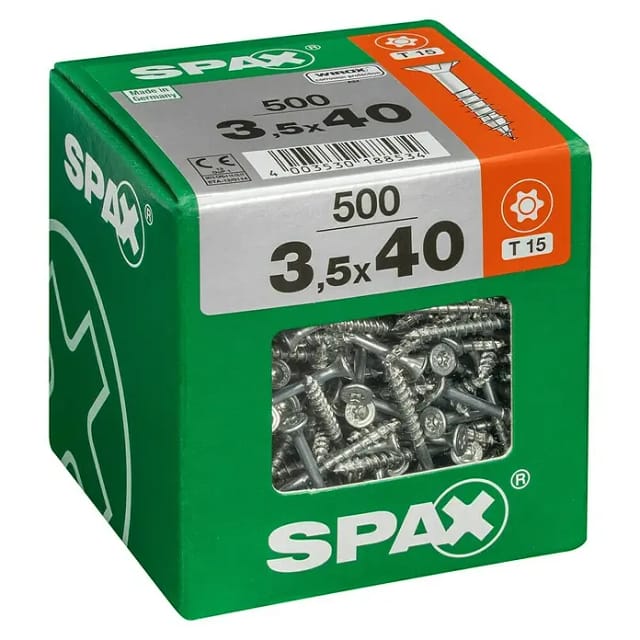 SPAX Universalschraube, 3,5 mm, Stahl, 500 Stk., TRX 3,5x40 XXL - silberfarben