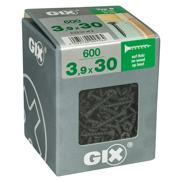 SPAX Grobgewindeschraube, 3,9 mm, Stahl, 600 Stk., GIX B 3,9x30 XL - silberfarben