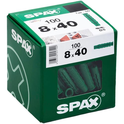 SPAX Spreizdübel, Typ-SD, Nylon, 100 Stück, 6 x 40 mm - gruen