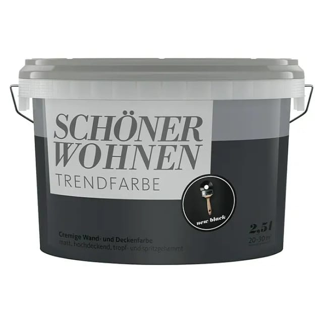 SCHÖNER WOHNEN FARBE Wandfarbe »Trendfarbe, new black«, matt - schwarz