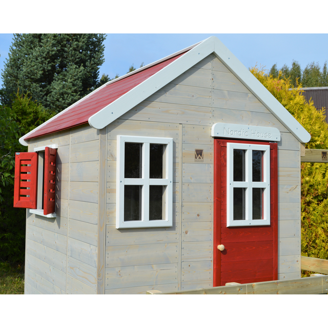 WENDITOYS Spielhaus »Storch«, BxHxT: 190 x 242 x 160 cm, Holz, natur - beige