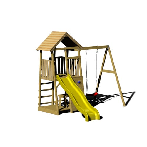 WENDITOYS Kletterspielturm »Pelikan«, BxHxT: 270 x 270 x 280 cm, natur - braun