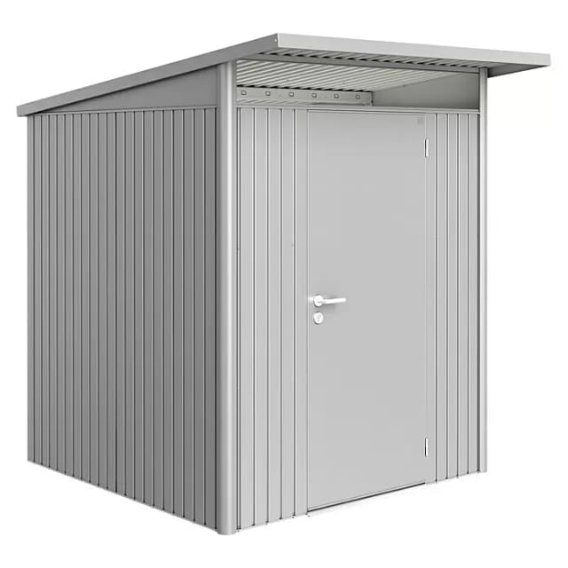 BIOHORT Gerätehaus »AvantGarde®«, Stahl, BxHxT: 174 x 218 x 174 cm (Außenmaße inkl. Dachüberstand) - silberfarben
