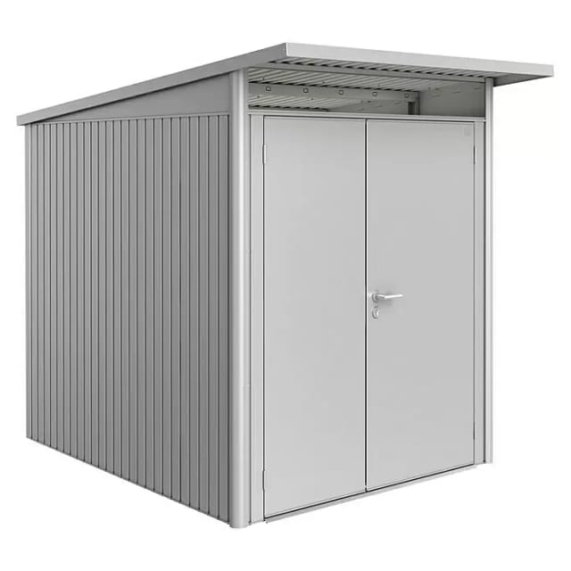 BIOHORT Gerätehaus »AvantGarde®«, Stahl, BxHxT: 174 x 218 x 214 cm (Außenmaße inkl. Dachüberstand) - silberfarben