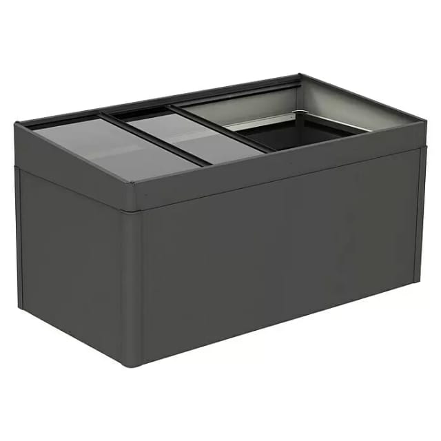 BIOHORT Frühbeetaufsatz »Hochbeet«, BxHxT: 200 x 23 x 101 cm, Metall, grau