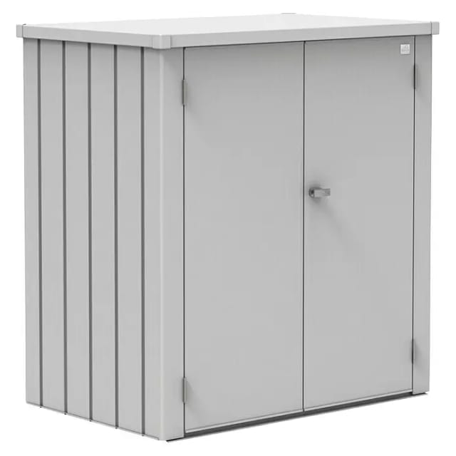 BIOHORT Terrassenschrank »Romeo«, BxHxT: 132 x 140 x 87 cm, silber-metallic, Stahlblech - silberfarben