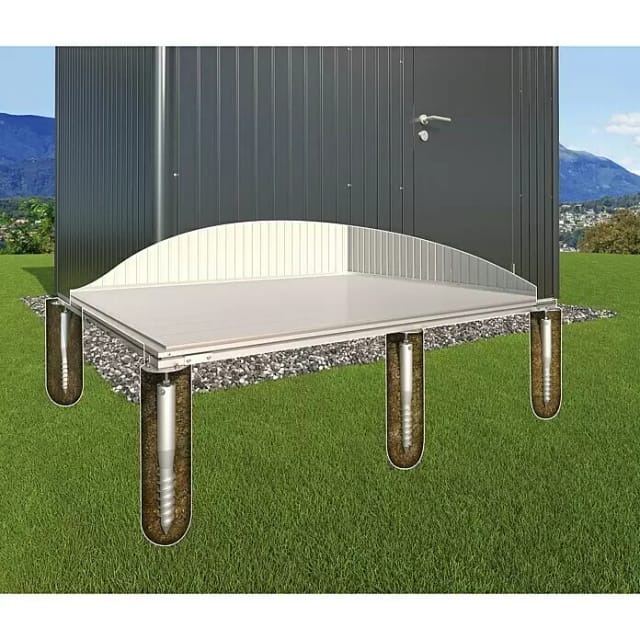 BIOHORT Erdschrauben-Fundament »AvantGarde®«, Aluminium, BxL: 172 x 212 cm - silberfarben