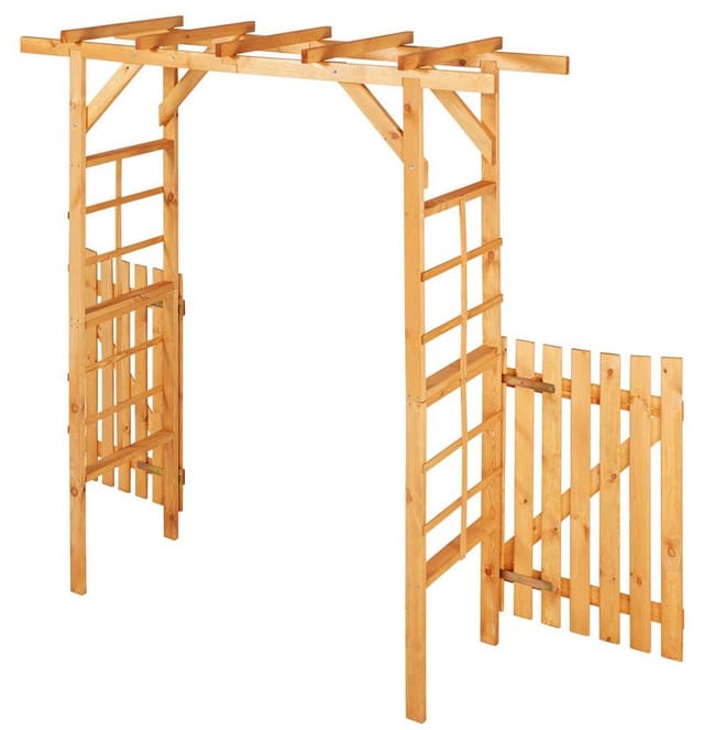 PROMADINO Holzrosenbogen, BxHxL: 65 x 206 x 192 cm, braun