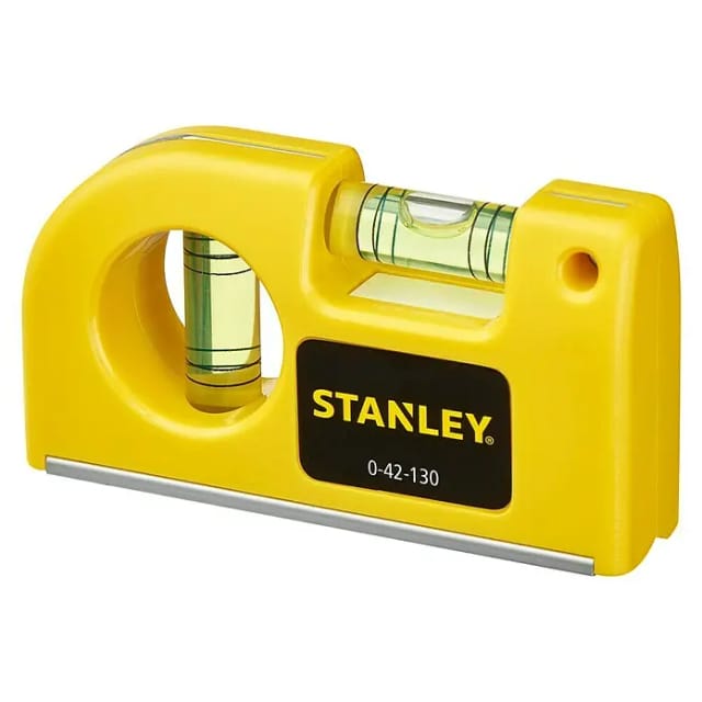 STANLEY Taschenwasserwaage, 0-42-130, Gelb, LxBxH: 8,7 x 4,6 x 2 cm