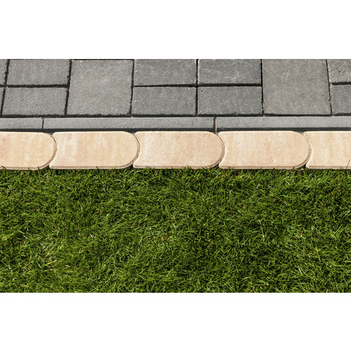 Diephaus Rasenm&auml;hkante, Beton, gefast, sandsteinfarben, 24x12x4 cm - beige