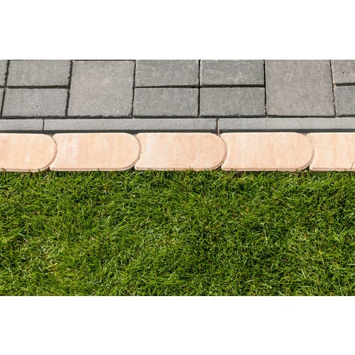 Diephaus Rasenm&auml;hkante, Beton, gefast, sandsteinfarben, 24x12x4 cm - beige
