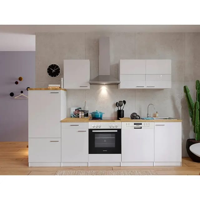 RESPEKTA Küchenblock »Malia«, mit E-Geräten, Gesamtbreite: 280 cm - weiss