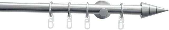 GARDINIA Gardinenstangen-Set »Kegel«, Länge 1200 mm, Ø 20 mm, Metall - silberfarben