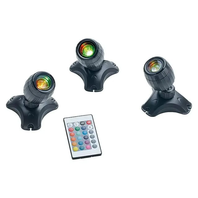 PONTEC LED-Scheinwerfer »Pontec PondoStar LED RGBW Set 3«, W, Kunststoff, schwarz