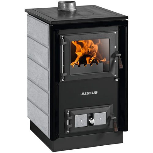 JUSTUS Festbrennstoffherd »Rustico-50 2.0«, schwarz/grau, Speckstein, 7 kW