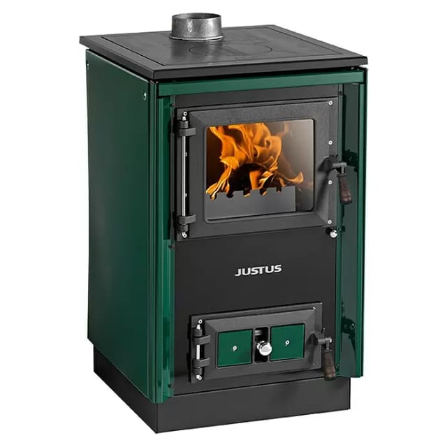 JUSTUS Festbrennstoffherd »Rustico-50 2.0«, grün, Emaille, 7 kW - gruen