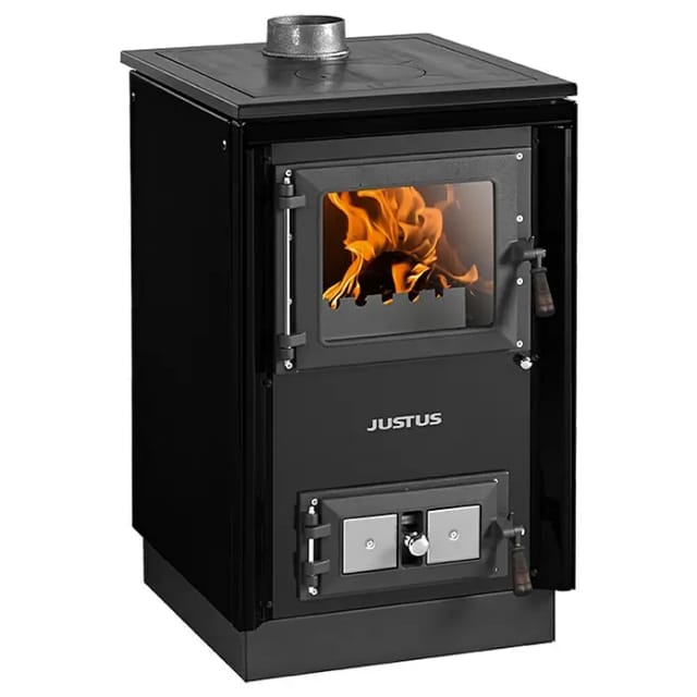 JUSTUS Festbrennstoffherd »Rustico-50 2.0«, schwarz, Emaille, 7 kW