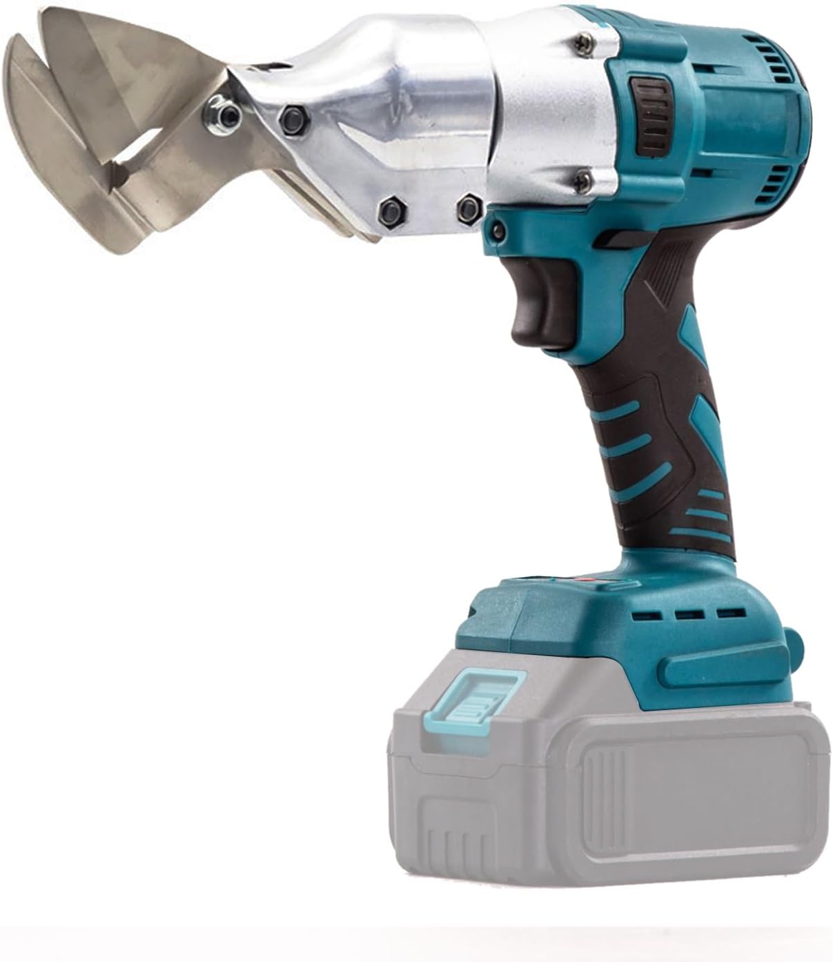Akku-blechschere Für Dewalt 21v-akku, 300 Nm. Bürstenloser Motor Mit 360° Drehbarem Scherkopf, Max. Schnittstärke 2 Mm, Geeignet Für Blech, Leder Und Teppich. Blau.