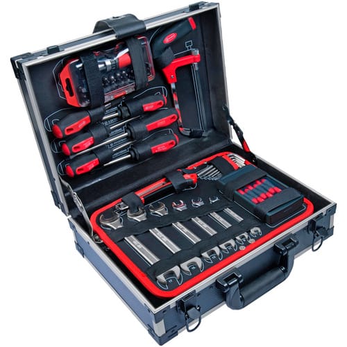 CONNEX Werkzeugkoffer »COX566101«, Aluminium, bestückt, 100-teilig - schwarz