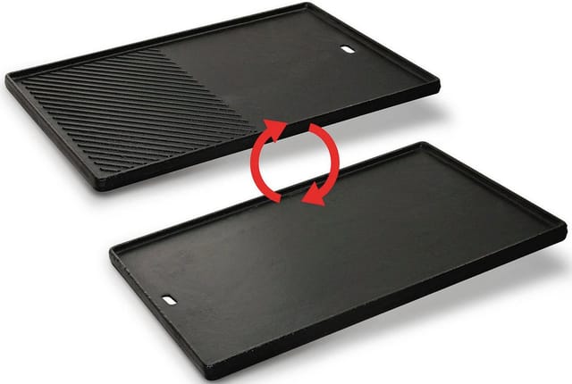 ENDERS Grill-Wendeplatte »Switch Grid«, Emailliertes Gusseisen, HxLxT: 1,5 x 41 x 30 cm - schwarz