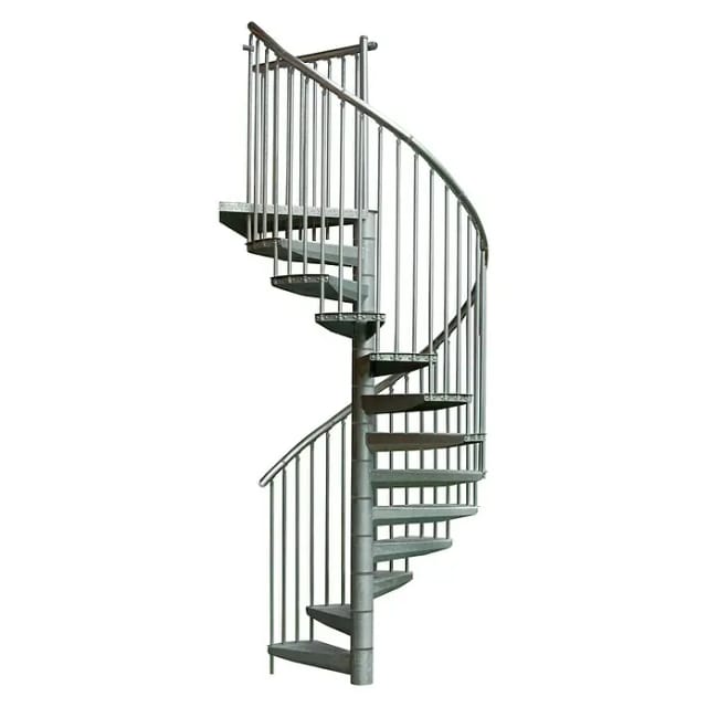 Minka Spindeltreppe »Rondo Zink«, 12 Profilstufen, silber, 300 cm Geschosshöhe - silberfarben