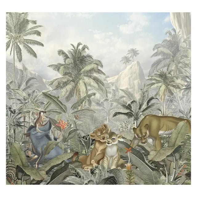 KOMAR Vliestapete »Lion King Mountains«, bunt, glatt