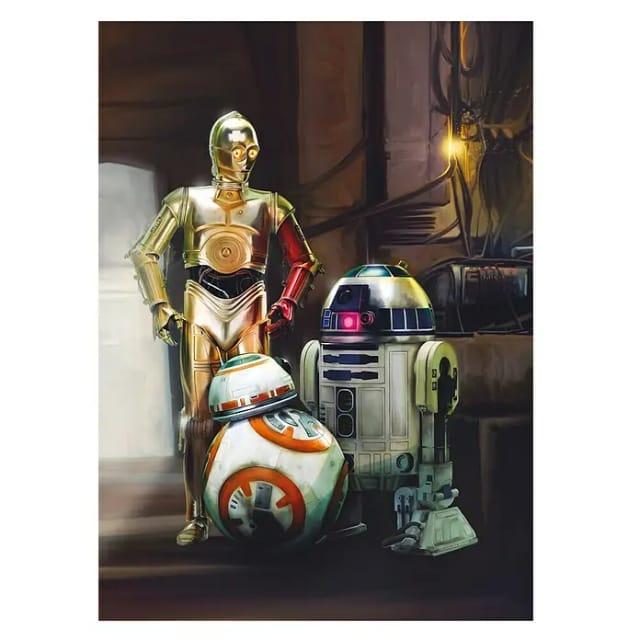 KOMAR Papiertapete »STAR WARS Three Droids«, Breite 184 cm - bunt
