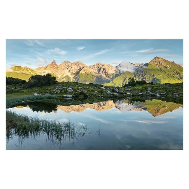 KOMAR Vliestapete »Allgäu Spiegel«, Breite 450 cm, seidenmatt - bunt