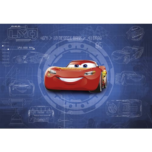 KOMAR Papiertapete »Cars3 Blueprint«, Breite 368 cm - bunt
