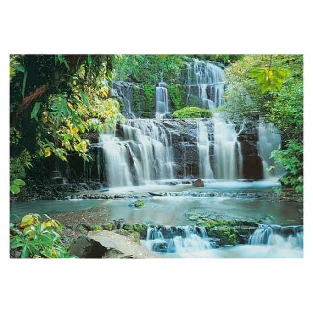 KOMAR Papiertapete »Pura Kaunui Falls«, Breite: 368 cm, inkl. Kleister - bunt
