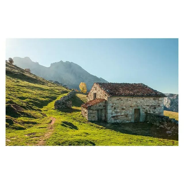 KOMAR Vliestapete »Picos de Europe Alm«, Breite 450 cm, seidenmatt - bunt