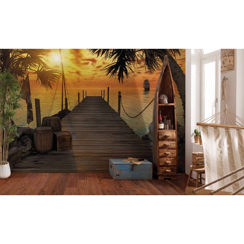 KOMAR Papiertapete »Treasure Island«, Breite: 368 cm, inkl. Kleister - bunt