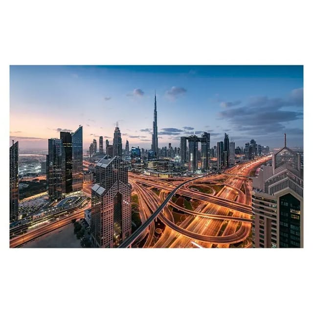 KOMAR Vliestapete »Lights of Dubai «, Breite 450 cm, seidenmatt - bunt