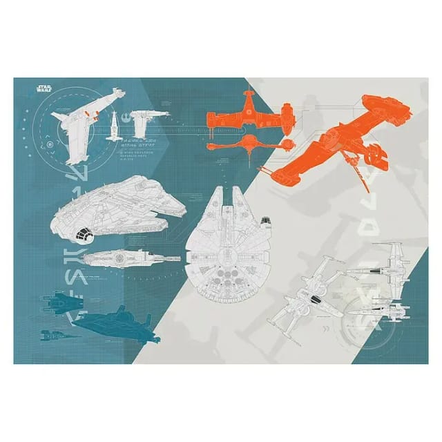 KOMAR Papiertapete »STAR WARS Technical Plan«, Breite 368 cm - bunt